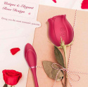 Masażer dwustronny: ssąca róża i miziajacy listek, Miss Coyness, silikon, USB
