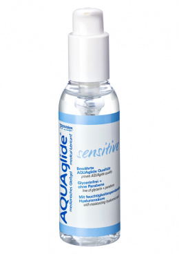 Żel wodny, hipoalergiczny, z kwasem mlekowym i hialuronowym, Aqua Glide Sensitive Joy Division, butelka z pompką, 100 ml.