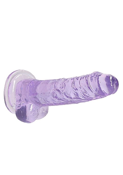 Dildo na przyssawce, 7.0, krystaliczne, fiołkowe, z jądrami, TPE Dildo na przyssawce, 7.0, krystaliczne, fiołkowe, z jądrami, TPE