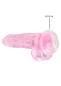 Dildo na przyssawce, 8.0, krystalicznie różowe, z jądrami, TPR Dildo na przyssawce, 8.0, krystalicznie różowe, z jądrami, TPR