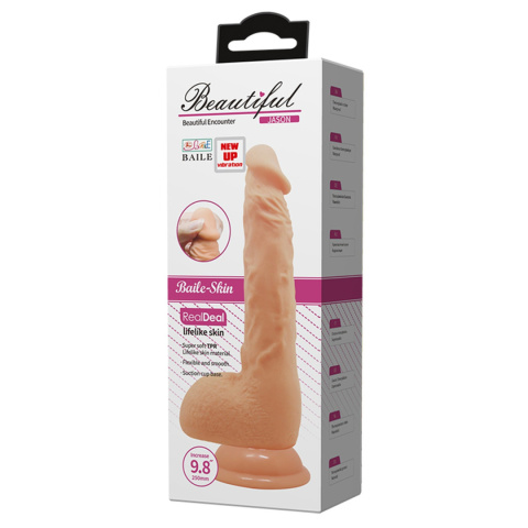 Dildo na przyssawce, Jason 9,8, z wibracjami (wibrator realistyczny), Baile, baterie, TPR Dildo na przyssawce, Jason 9,8, z wibracjami (wibrator realistyczny), Baile, baterie, TPR
