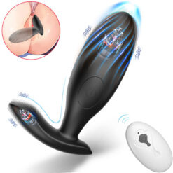 Masażer prostaty/stymulator punktu G, korek analny z wibracjami i pilotem, uniwersalna zabawka Super Woman silikon, USB.- Masażer prostaty/stymulator punktu G, korek analny z wibracjami i pilotem, uniwersalna zabawka Super Woman silikon, USB.-