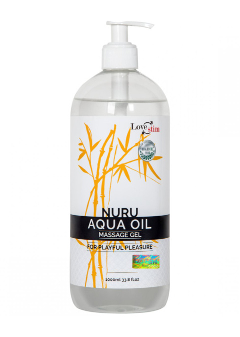 Olejek do masażu nuru, Nuru Aqua Oil, butelka z pompką, 1000 ml Olejek do masażu nuru, Nuru Aqua Oil, butelka z pompką, 1000 ml