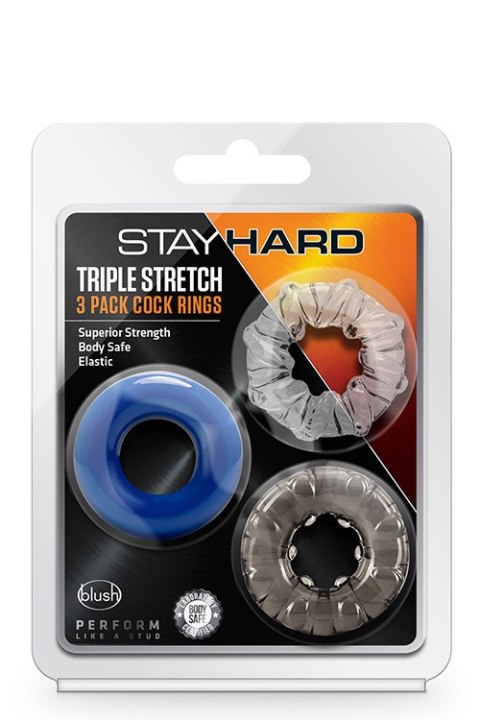 Pierścień/zestaw pierścieni erekcyjnych, Stay Hard, 3 szt, TPE, blush Pierścień/zestaw pierścieni erekcyjnych, Stay Hard, 3 szt, TPE, blush