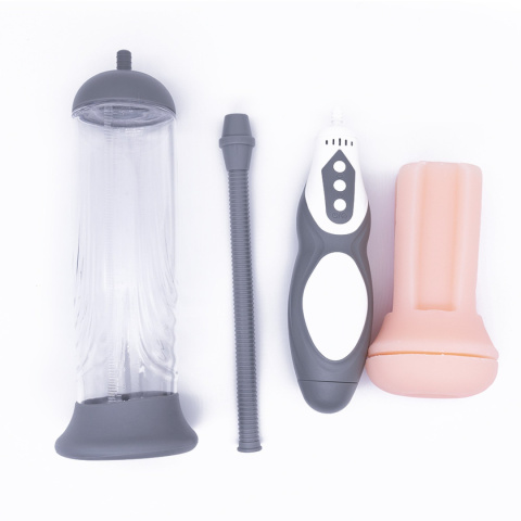 Pompka erekcyjna do penisa, próżniowa, elektryczna, USB, z uszczelką do masturbacji, Think Bigger Pompka erekcyjna do penisa, próżniowa, elektryczna, USB, z uszczelką do masturbacji, Think Bigger