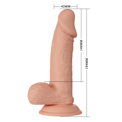 Dildo na przyssawce, Zebulon 7,6, TPR, bez wibracji, przesuwna skóra Dildo na przyssawce, Zebulon 7,6, TPR, bez wibracji, przesuwna skóra
