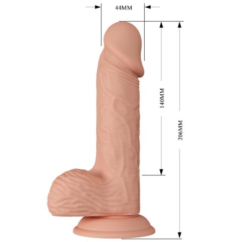 Dildo na przyssawce, przesuwna skóra, Catoblepas 8,1, bez wibracji, TPR, Baile Dildo na przyssawce, przesuwna skóra, Catoblepas 8,1, bez wibracji, TPR, Baile