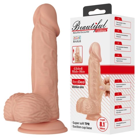 Dildo na przyssawce, przesuwna skóra, Catoblepas 8,1, bez wibracji, TPR, Baile Dildo na przyssawce, przesuwna skóra, Catoblepas 8,1, bez wibracji, TPR, Baile