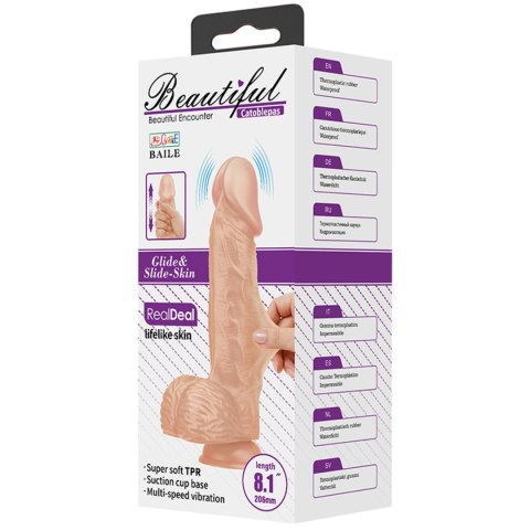 Dildo na przyssawce, z wibracjami, Catoblepas 8,1, TPR, baterie, Baile Dildo na przyssawce, z wibracjami, Catoblepas 8,1, TPR, baterie, Baile