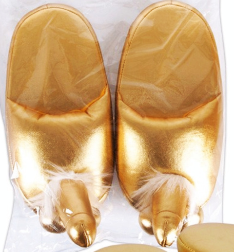 Kapcie - peniski, pluszowe, rozmiar 37-40, śmieszny gadżet