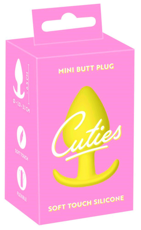 Korek analny (zatyczka, plug) Cuties Begginers, żółty, silikon+PU Korek analny (zatyczka, plug) Cuties Begginers, żółty, silikon+PU
