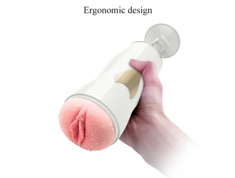 Masturbator dwustronny, usta i wagina, wibrujący, na przyssawce, USB, cyberskóra, Foxshow White. Masturbator dwustronny, usta i wagina, wibrujący, na przyssawce, USB, cyberskóra, Foxshow White.