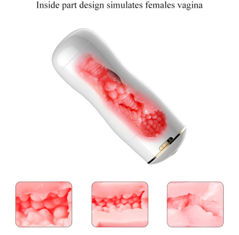 Masturbator dwustronny, usta i wagina, wibrujący, na przyssawce, USB, cyberskóra, Foxshow White. Masturbator dwustronny, usta i wagina, wibrujący, na przyssawce, USB, cyberskóra, Foxshow White.