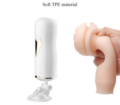 Masturbator dwustronny, usta i wagina, wibrujący, na przyssawce, USB, cyberskóra, Foxshow White. Masturbator dwustronny, usta i wagina, wibrujący, na przyssawce, USB, cyberskóra, Foxshow White.