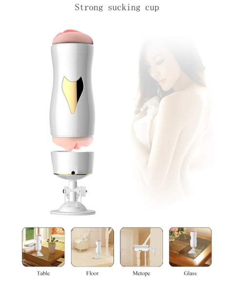Masturbator dwustronny, usta i wagina, wibrujący, na przyssawce, USB, cyberskóra, Foxshow White. Masturbator dwustronny, usta i wagina, wibrujący, na przyssawce, USB, cyberskóra, Foxshow White.