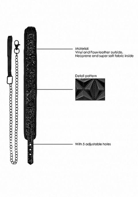 Obroża Luxury Collar, lakierowana sztuczna skóra, ze smyczą z łańcucha. Obroża Luxury Collar, lakierowana sztuczna skóra, ze smyczą z łańcucha.
