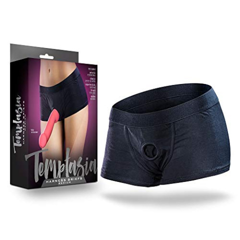 Uprząż do strap-ona, majtki/bokserki z pierścieniem, bawełna, elastan, rozmiar 2XL, Temptasia Uprząż do strap-ona, majtki/bokserki z pierścieniem, bawełna, elastan, rozmiar 2XL, Temptasia