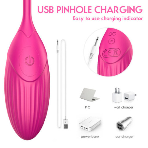 Wibrujące jajko (masażer, stymulator, wibrator), Flower Power, sterowane pilotem bezprzewodowo, USB, silikon Wibrujące jajko (masażer, stymulator, wibrator), Flower Power, sterowane pilotem bezprzewodowo, USB, silikon