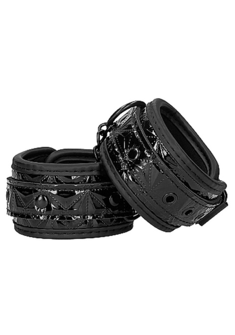 Kajdanki na ręce, z miękkim wyłożeniem, winyl, neopren, metal, klamry, Luxury Kajdanki na ręce, z miękkim wyłożeniem, winyl, neopren, metal, klamry, Luxury