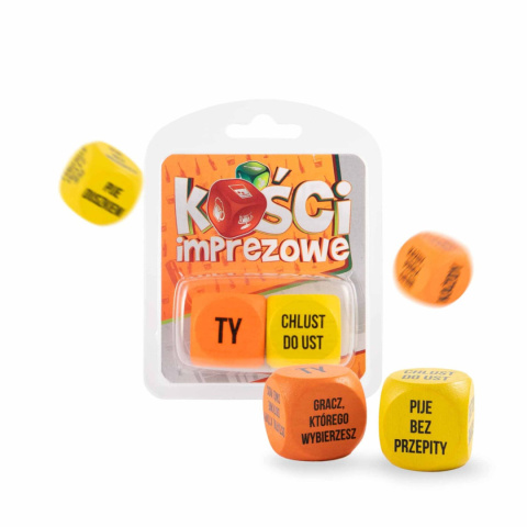 Kości imprezowe do zabawy w większym gronie, drewniane, wymiar 3,5 cm Kości imprezowe do zabawy w większym gronie, drewniane, wymiar 3,5 cm