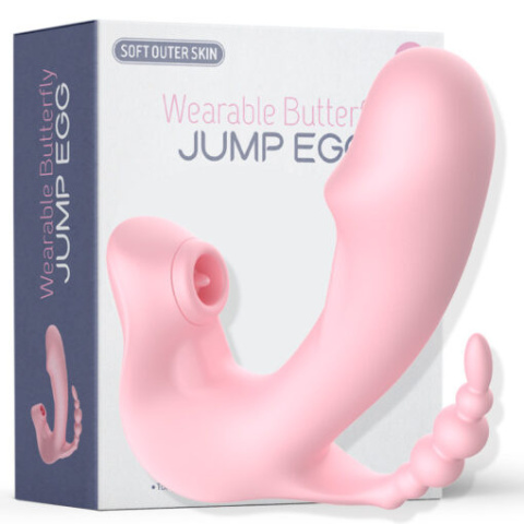 Masażer damski, 3-punktowy, pilot bezprzewodowy, Jump Egg, silikon, USB Masażer damski, 3-punktowy, pilot bezprzewodowy, Jump Egg, silikon, USB