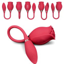 Masażer dwustronny: ssąca róża i miziajacy listek, Miss Coyness, silikon, USB Masażer dwustronny: ssąca róża i miziajacy listek, Miss Coyness, silikon, USB