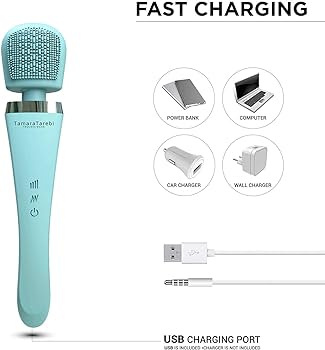 Masażer uniwersalny - magiczna różdżka ze szczotką, silikon, USB, Mane Masażer uniwersalny - magiczna różdżka ze szczotką, silikon, USB, Mane