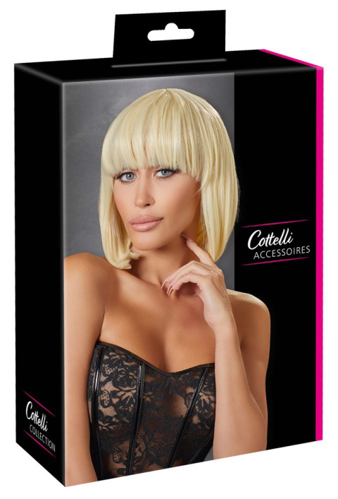 Peruka, blond bob z grzywką, poliester, długość włosów 28 cm, Cottelli Peruka, blond bob z grzywką, poliester, długość włosów 28 cm, Cottelli