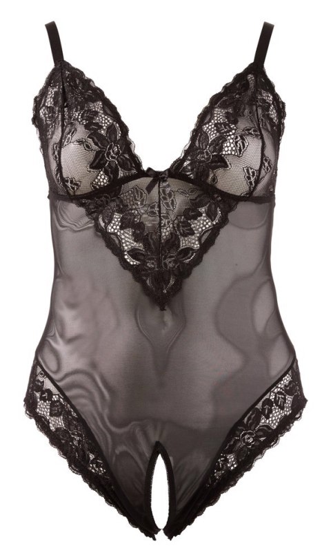 Body otwarte w kroku, Cottelli Curves, czarne Body otwarte w kroku, Cottelli Curves, czarne