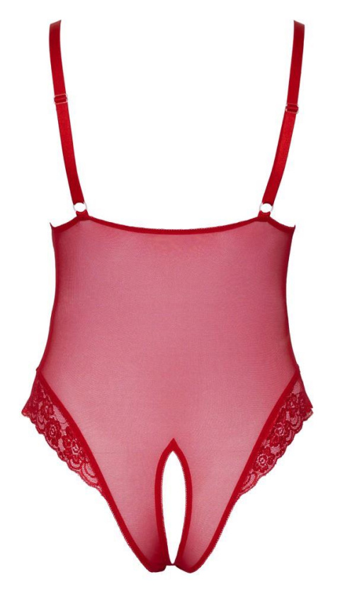 Body otwarte w kroku, Cottelli Curves, czerwone Body otwarte w kroku, Cottelli Curves, czerwone
