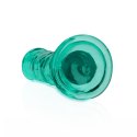 Dildo na przyssawce, 6.0, krystalicznie szmaragdowe, bez jąder, TPE Dildo na przyssawce, 6.0, krystalicznie szmaragdowe, bez jąder, TPE