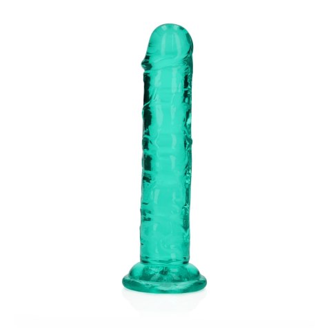 Dildo na przyssawce, 6.0, krystalicznie szmaragdowe, bez jąder, TPE Dildo na przyssawce, 6.0, krystalicznie szmaragdowe, bez jąder, TPE