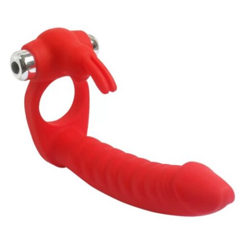 Dildo/strap-on do podwójnej penetracji, Trinity Fun, zakładany na penisa, z wibracjami/stymulacją lechtaczki, silikon, baterie Dildo/strap-on do podwójnej penetracji, Trinity Fun, zakładany na penisa, z wibracjami/stymulacją lechtaczki, silikon, baterie