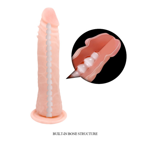 Klasyczne dildo z cyberskóry na przyssawce, z kręgosłupem, bez wibracji, TPR, Barbara 8,3