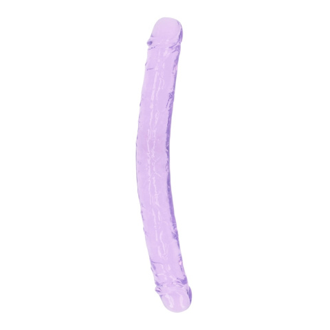Podwójne (dwustronne) dildo kryustalicznie fiołkowe, TPE, Shots Podwójne (dwustronne) dildo kryustalicznie fiołkowe, TPE, Shots