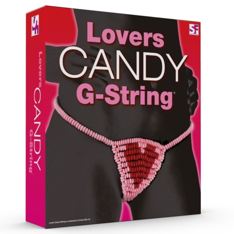 Stringi damskie, jadalne, zrobione z 330 cukierków pudrowych Stringi damskie, jadalne, zrobione z 330 cukierków pudrowych