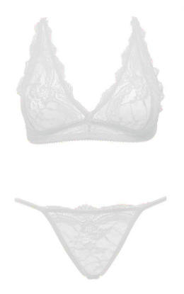 Komplet bielizny Sexy Suit (biustonosz bralette i stringi), biały