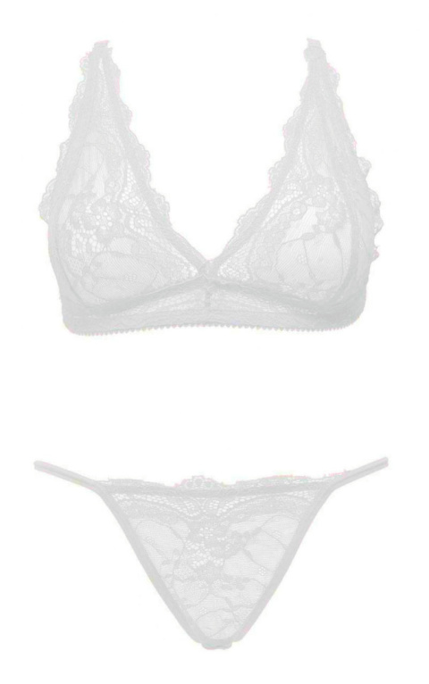 Komplet bielizny Sexy Suit (biustonosz bralette i stringi), biały Komplet bielizny Sexy Suit (biustonosz bralette i stringi), biały