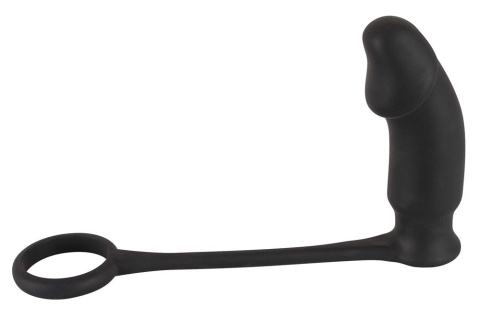 Pierścień na penisa z wibrującym korkiem analnym do masażu prostaty, Ring&Plug, silikon, baterie Pierścień na penisa z wibrującym korkiem analnym do masażu prostaty, Ring&Plug, silikon, baterie