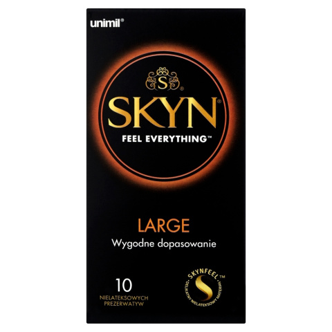 Prezerwatywy bez lateksu, SKYN Large, większy rozmiar (56 mm), 10 szt. w pudełku Prezerwatywy bez lateksu, SKYN Large, większy rozmiar (56 mm), 10 szt. w pudełku