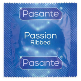 Prezerwatywy lateksowe Pasante Passion, żebrowane, 3 szt