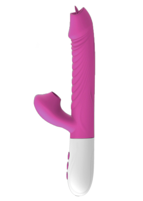 Wibrator wielofunkcyjny (wibracje, fale powietrza, pulsacje, lizanie) Foxshow V30, silikon, USB Wibrator wielofunkcyjny (wibracje, fale powietrza, pulsacje, lizanie) Foxshow V30, silikon, USB