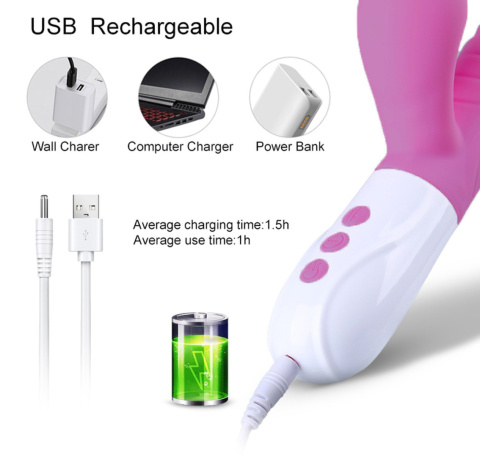 Wibrator wielofunkcyjny (wibracje, fale powietrza, pulsacje, lizanie) Foxshow V30, silikon, USB Wibrator wielofunkcyjny (wibracje, fale powietrza, pulsacje, lizanie) Foxshow V30, silikon, USB