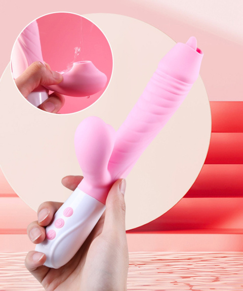 Wibrator wielofunkcyjny (wibracje, fale powietrza, pulsacje, lizanie) Foxshow V30, silikon, USB Wibrator wielofunkcyjny (wibracje, fale powietrza, pulsacje, lizanie) Foxshow V30, silikon, USB