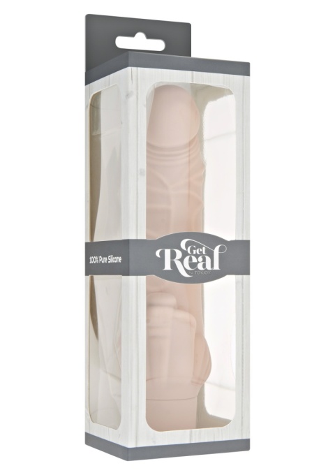 Wibrator/dildo Toyjoy Get Real Stim, duży, zagięty, wibrujący penis z wypustką