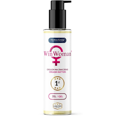 Żel Win Woman - wieloskładnikowy lubrykant wspomagający doznania i ułatwiający osiągnięcie orgazmu, 150 ml. Żel Win Woman - wieloskładnikowy lubrykant wspomagający doznania i ułatwiający osiągnięcie orgazmu, 150 ml.
