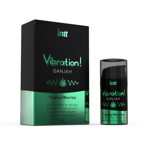 Żel stymulujący Ganjah, słodki wibrator w płynie o aromacie konopi indyjskich, 15 ml, INTT Żel stymulujący Ganjah, słodki wibrator w płynie o aromacie konopi indyjskich, 15 ml, INTT