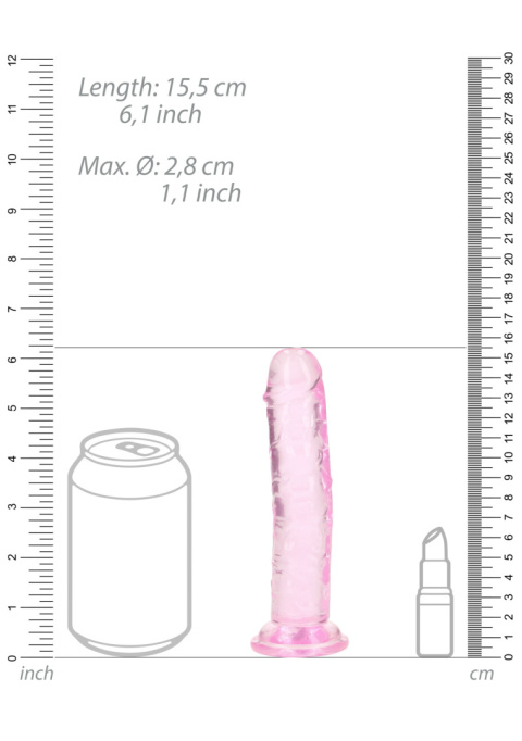 Dildo na przyssawce, 6.0, krystalicznie różowe, bez jąder Dildo na przyssawce, 6.0, krystalicznie różowe, bez jąder