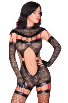 Bodystocking Sakura: body połączone z rękawiczkami i pończochami, LivcoCorsetti Bodystocking Sakura: body połączone z rękawiczkami i pończochami, LivcoCorsetti