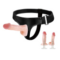 Strap-on zakładany przez kobietę, Jessica, bez wibracji, z dwoma dildami z cyberskóry, TPR Strap-on zakładany przez kobietę, Jessica, bez wibracji, z dwoma dildami z cyberskóry, TPR